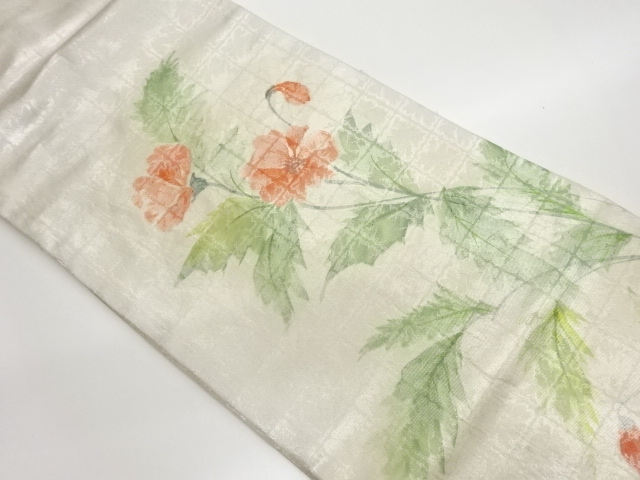 JAPANESE NAGOYA OBI / FLOWER / ARTIST WORK